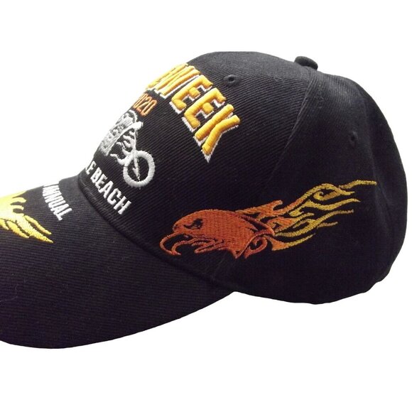 BIKE WEEK Hat 2020 Mrytle Beach black gold baseball cap Adjustable Strapback - Picture 5 of 8